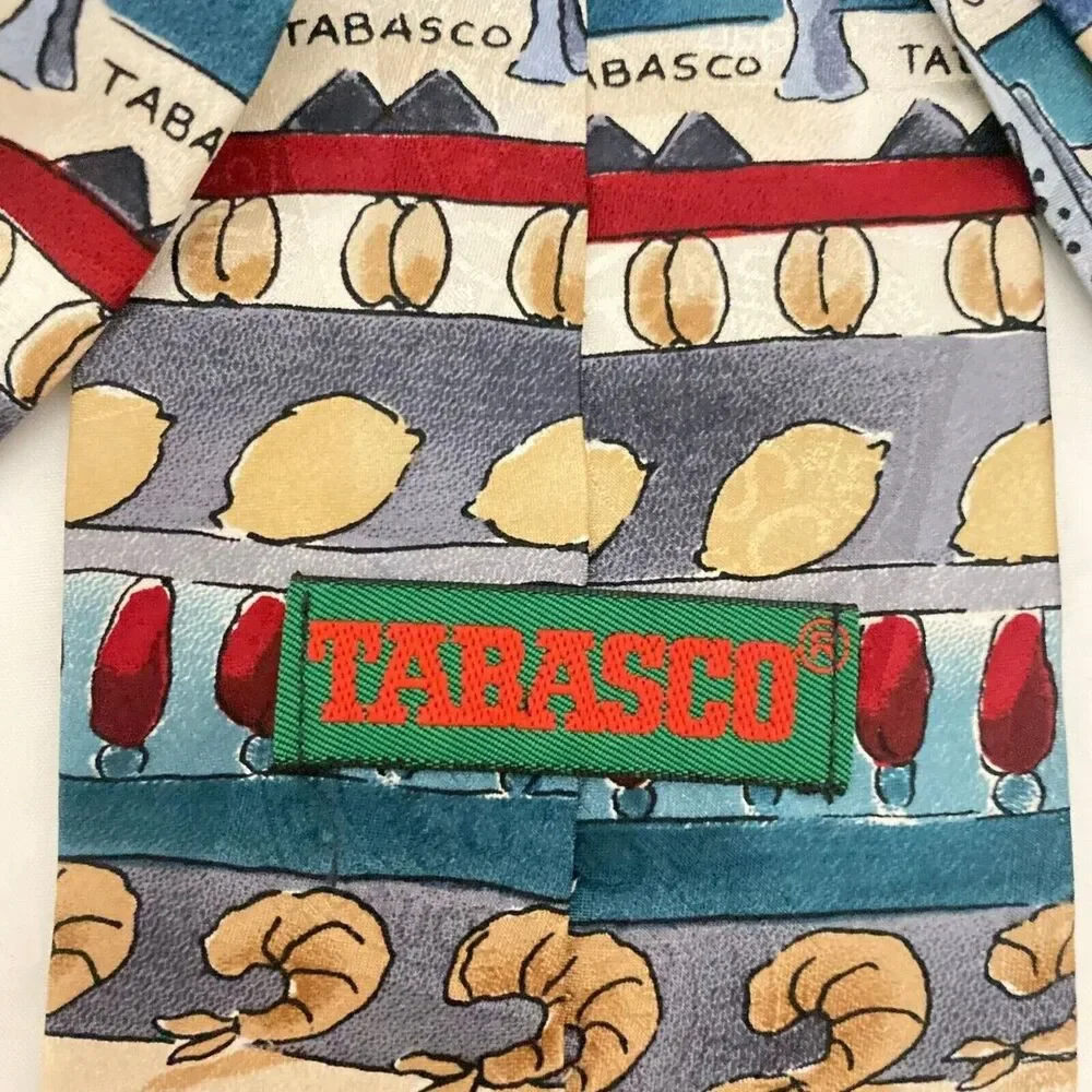 #5661 Tabasco Fish Schrimp Sauce Novelty Mens Necktie, TIe 57X4